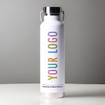 Bouteille d'eau White Thor Company Logo Marqué<br><div class="desc">Personnalisez facilement cette bouteille d'eau blanche en acier inoxydable de 22 oz avec votre propre logo, slogan, nom du destinataire ou tout autre texte personnalisé. Cette bouteille isolée Thor Cuivre Vacuum est conçue pour les boissons chaudes ou froides. Encourager l'utilisation de bouteilles d'eau réutilisables dans votre bureau peut réduire les...</div>