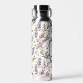 Bouteille D'eau Wildflower Lavender Boho Botanical Floral Monogram (Avant)