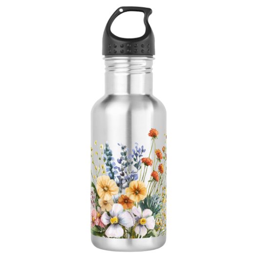 Bouteille D'eau Wildflowers stainless steel water bottle.  (Devant)