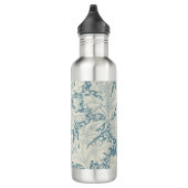 Bouteille D'eau William Morris Wallflower bleu damas floral (Droite)
