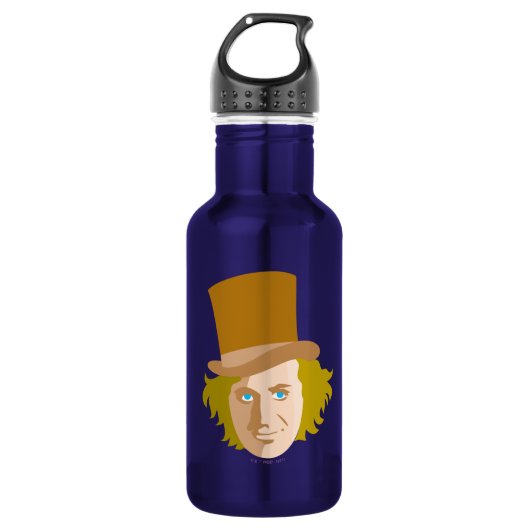 Bouteille D'eau Willy Wonka Stenciled Face Graphic (Devant)