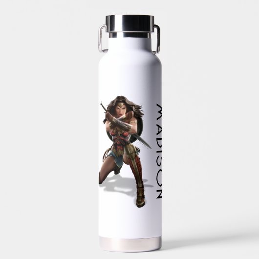 Bouteille D'eau Wonder Woman Blocage | Ajouter Votre Nom (Avant)
