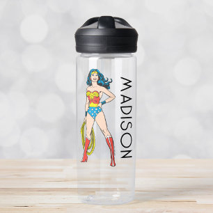 Bouteille D'eau Wonder Woman debout Ajouter Votre Nom