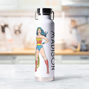 Bouteille D'eau Wonder Woman debout   Ajouter Votre Nom