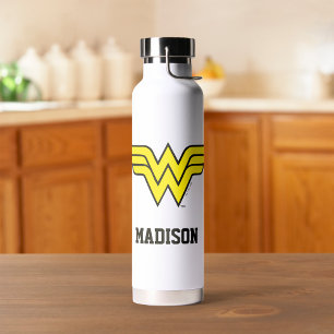 Bouteille D'eau Wonder Woman   Logo classique   Ajouter Votre Nom