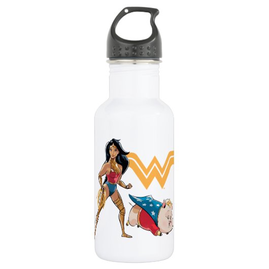 Bouteille D'eau Wonder Woman & PB (Devant)