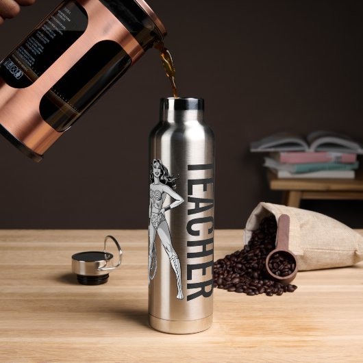 Bouteille D'eau Wonder Woman Pose noir & blanc (Gym)