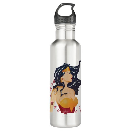 Bouteille D'eau Wonder Woman Profil rétrospectif Sunburst (Devant)