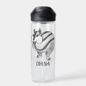 Bouteille D'eau Woodland Animal Art Pencil Cute Chipmunk (Arrière)