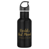 Bouteille D'eau World’s Best Mom gold custom script mignon (Devant)