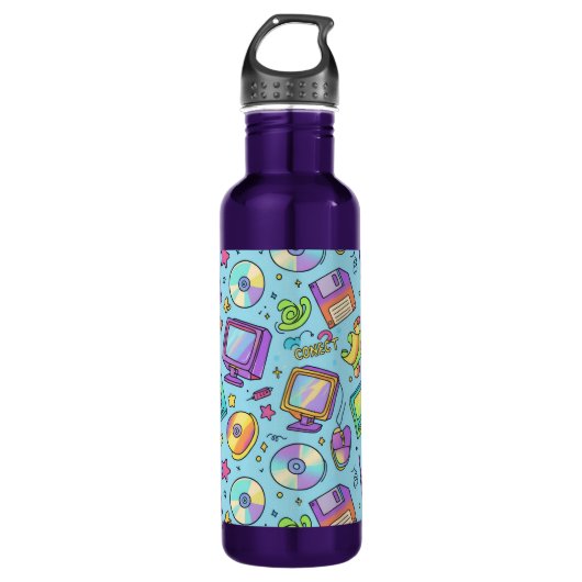 Bouteille D'eau Y2K Retro Tech Aesthetic Doodles Water Bottle (Devant)