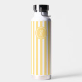 Bouteille D'eau Yellow French Beach Stripe Personnalisé Monogramme (Gauche)