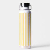 Bouteille D'eau Yellow French Beach Stripe Personnalisé Monogramme (Arrière)