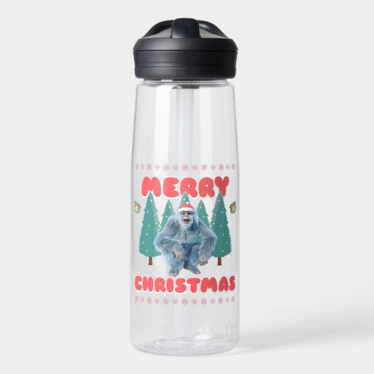 Bouteille D'eau Yeti Drôle - Joyeux Noël (Avant)