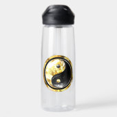 Bouteille D'eau Yin Yang or sur noir (Arrière)