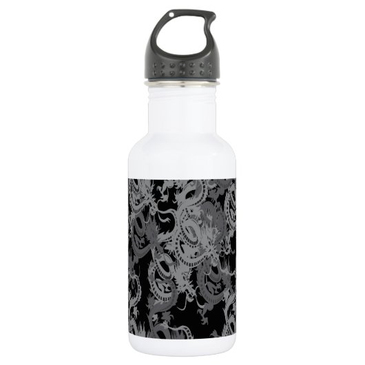 Bouteille D'eau Ying Yang Gray Dragons (Devant)