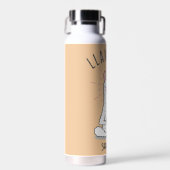 Bouteille D'eau Yoga Llama - Llamaste Pun Monogramme Nom (Avant)