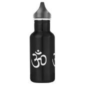 Bouteille D'eau yoga, Om Aum Icon, symbole hindouiste, blanc noir (Gauche)