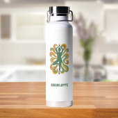 Bouteille D'eau Yoga pose retro swirls name