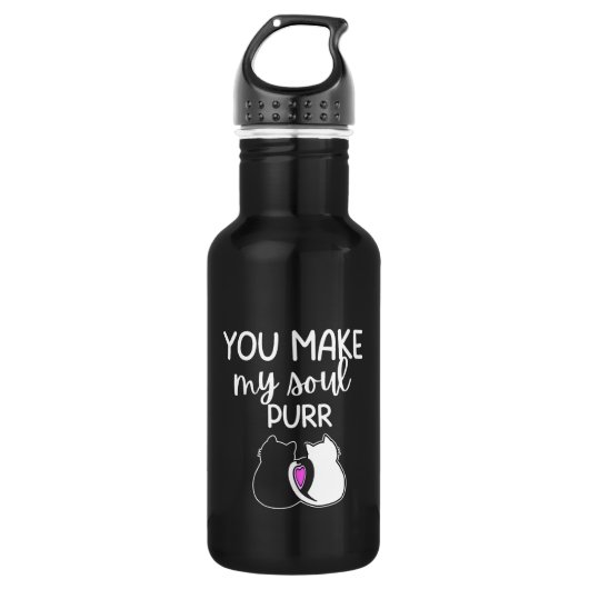 Bouteille D'eau 'You Make My Soul Purr' Cat Lover Gift (Devant)