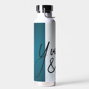 Bouteille D'eau "You & Me - Minimal Blue Love Water Bottle"
