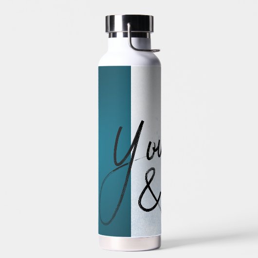 Bouteille D'eau "You & Me - Minimal Blue Love Water Bottle" (Gauche)