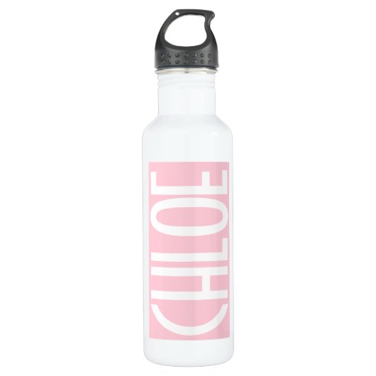 Bouteille D'eau Your | Bold White Text on Light Pink (Devant)