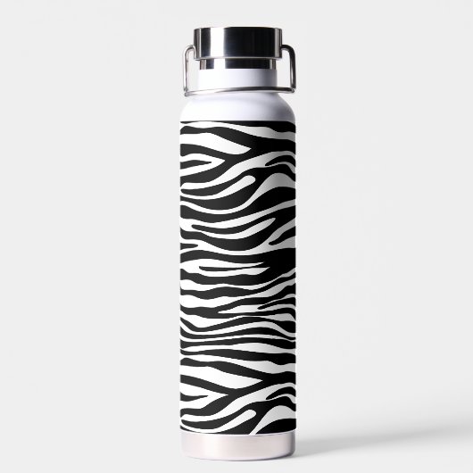 Bouteille D'eau Zebra Print, Zebra Stripes, Noir Et Blanc (Arrière)