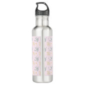 Bouteille D'eau Zen Pastel rose Motif Botanique Monogramme (Dos)
