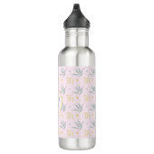 Bouteille D'eau Zen Pastel rose Motif Botanique Monogramme (Droite)