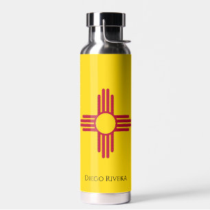 Bouteille D'eau Zia Sun Nouveau Mexique Drapeau Personnaliser le n