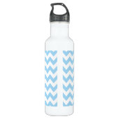 Bouteille D'eau Zigzag bleu, Chevron bleu, Motif géométrique (Dos)
