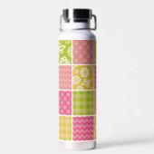 Bouteille D'eau Zigzag, Chevron, Pois, En vichy, Patchwork (Arrière)