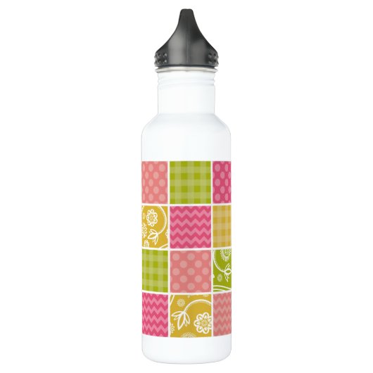 Bouteille D'eau Zigzag, Chevron, Pois, En vichy, Patchwork (Gauche)