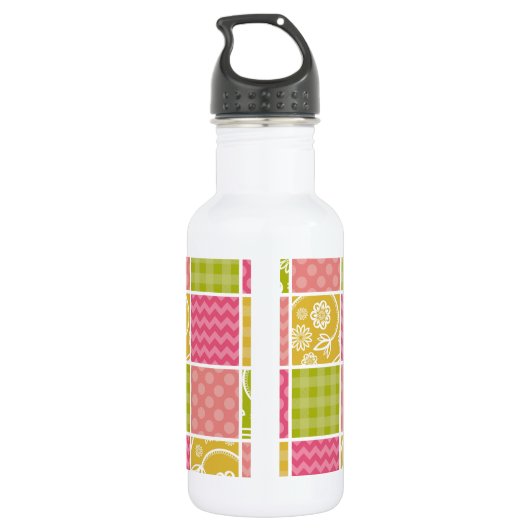 Bouteille D'eau Zigzag, Chevron, pois, gingham, patchwork (Dos)