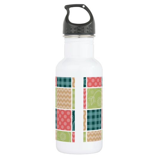 Bouteille D'eau Zigzag, Chevron, Vichy, Points, Patchwork (Dos)