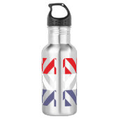 Bouteille D'eau ZigZag géométrique rouge blanc et bleu (Dos)