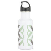 Bouteille D'eau ZigZag géométrique Sage Green et Silver (Dos)