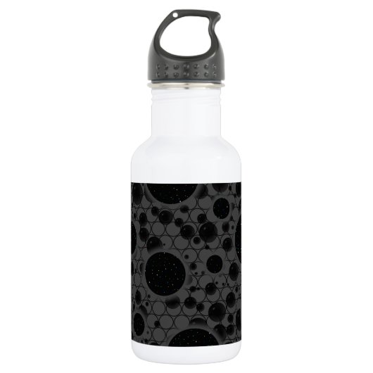 Bouteille D'eau Zones de bulles spatiales - Noir (Devant)