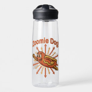 Bouteille D'eau Zoomie Chien volant Hot Dog Cartoon - Fun Retro