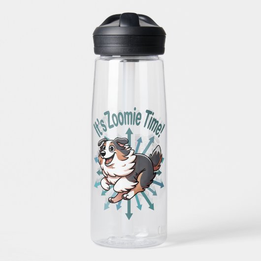 Bouteille D'eau Zoomie Time Australian Shepherd (Avant)