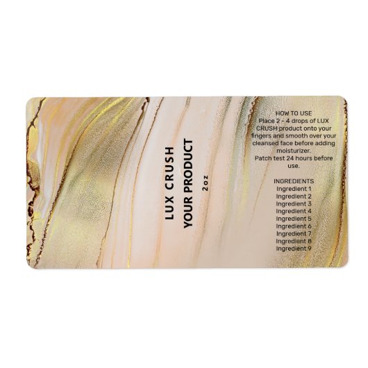 Bouteille D'Encre D'Alcool Rose Et Or Étiquettes (Devant)