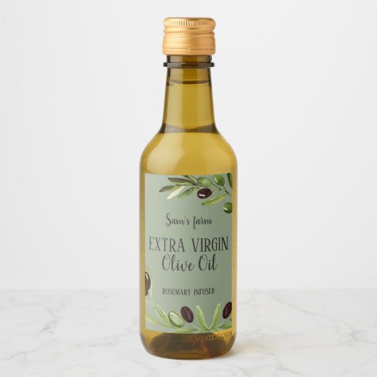 Bouteille d'huile d'olive extra vierge Étiquette d (Devant)