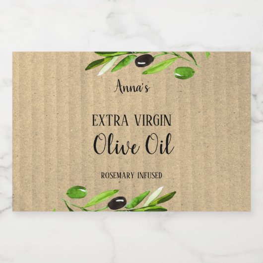 Bouteille d'huile d'olive extra vierge Étiquette d (Étiquettes simples)