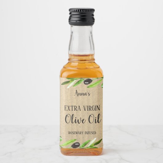 Bouteille d'huile d'olive extra vierge Étiquette d (Devant)