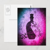 Bouteille « Drink Me » Carte Postale Violette (Devant / Derrière)