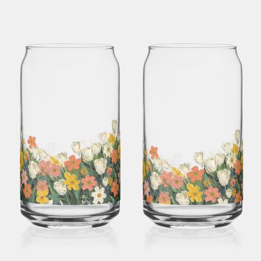 bouteille en verre de café froid avec des fleurs (Gauche)