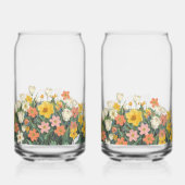 bouteille en verre de café froid avec des fleurs (Verso)