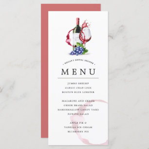 Bouteille et vin rouge Style Occassion Menu de cél