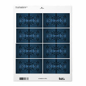 Bouteille gothique bleue ou étiquette de pot (Feuille entière)